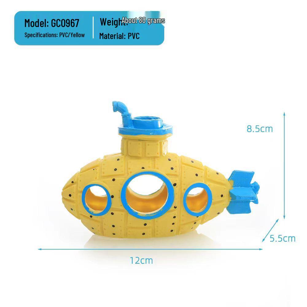 Hot-Selling PVC Submarine Aquarium Decoration: Fish & Shrimp Breeding Cave