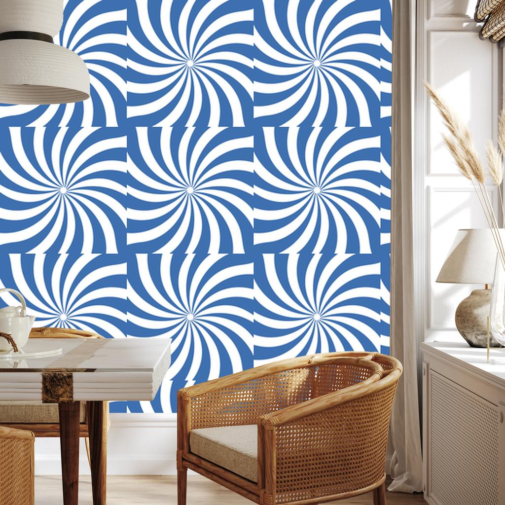 Hippie wallpaper background blue and white, background azure 50x1000
