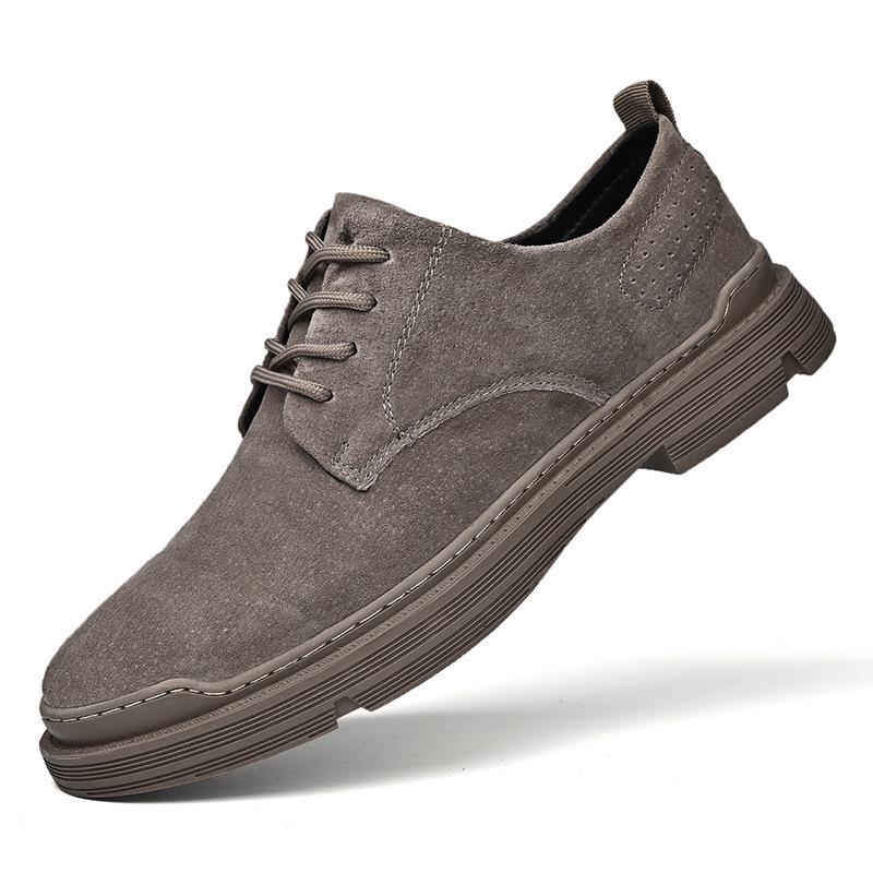 Men's Cowhide Casual Business Shoes - Low-Top Formal Leather Footwear for Spring and Autumn