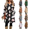 Women's Fashion Printed Round Neck Long Sleeve Dress for Casual Daily Wear