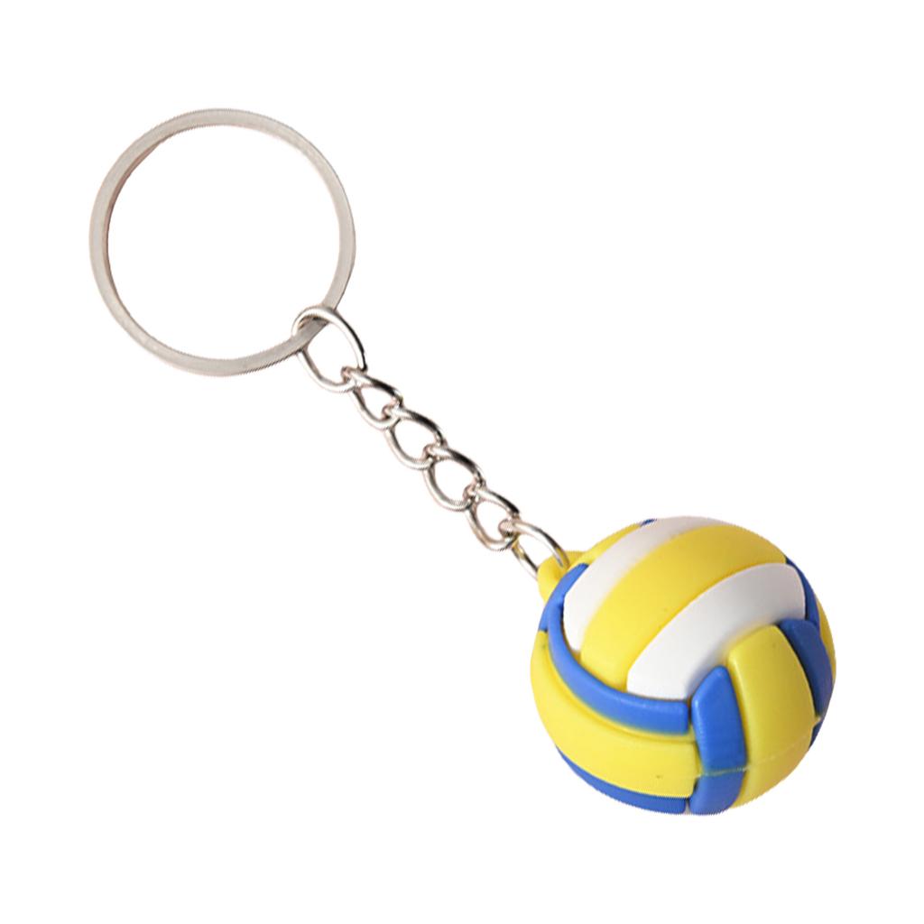Volleyball Key Chains with Simulated Designs Small Volleyball Pendant Suitable for Sports Fan and Party Supplies