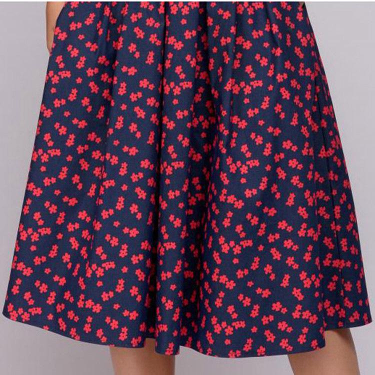 2022 A-line Retro Floral Dress for Women - Three-quarter Sleeve, Round Neck, Autumn/Winter Collection