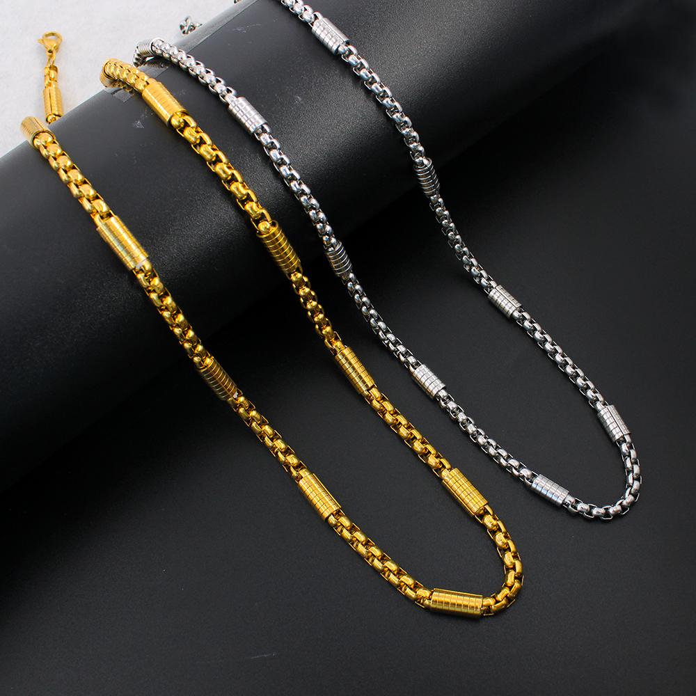 Charm Stainless Steel Jewelry 5mm Box Chain Man Necklace For Men Women Hip Hop Big Choker Gifts