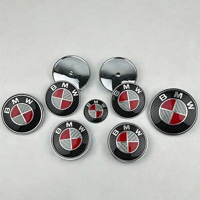New 7pcs Car Front Emblem 7pcs Car Front Emblem Rear Badge Wheel Hub Cap Sticker for BMW E46 E90 E60 F10 F11 F20 F30 F34 F01 G20 CUP1116U