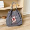 1pc Ball&Chain Astronaut Environmental Bag Kawaii Nylon Canvas Embroidery Large Capacity Shoulder Bag Shopping Bag Girls Gifts