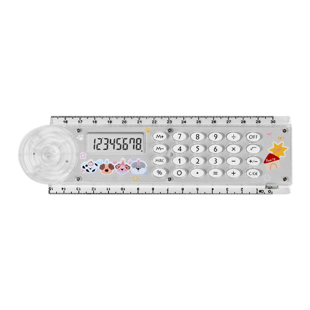 30 Cm Measurement Cartoon Cutter Measurer 8 Digit Calculation Clear Scientific Calculator Multi-function Ruler