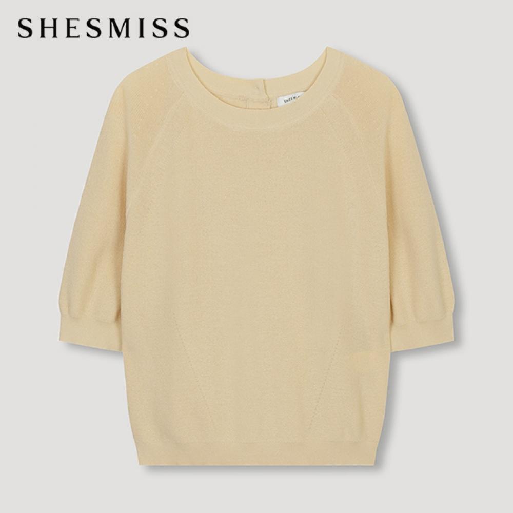 

She S miSS Back Button Point Knit Top SSkpon21180 Lb light beige/55