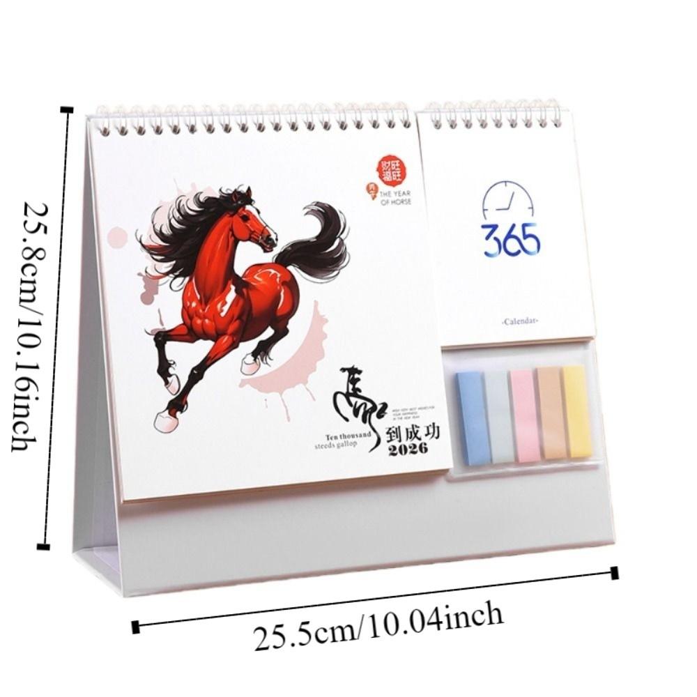 Coil Binding 2026 Desk Calendar Month Date Display Standing Flip Calendar Home Decoration