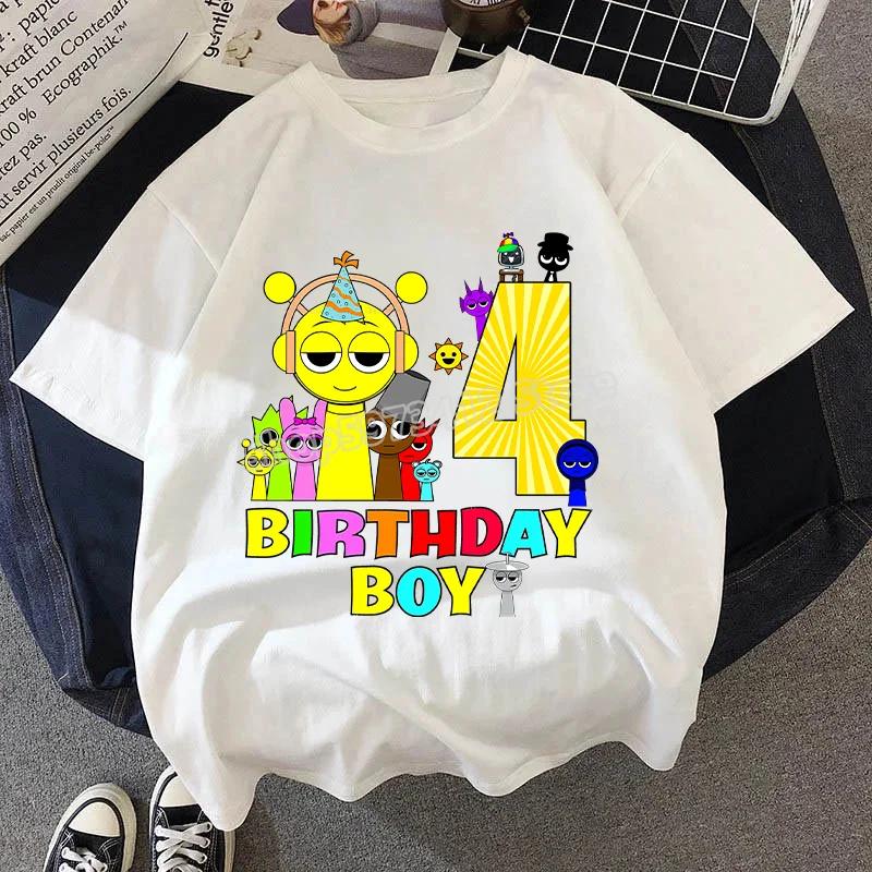 Camisetas de Verano Sprunki para Niños y Niñas Ropa para Niños Incredibox Dibujos Animados Lindos Estampado de Juego Tops Suaves Cómodos Camisetas Regalos para Niños