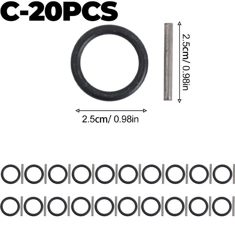 5/50Pcs O Ring Rubber Sealing Washer Black Gasket Oil Resistant High Temperature Ring with Spring Clip Wrench Component Tools