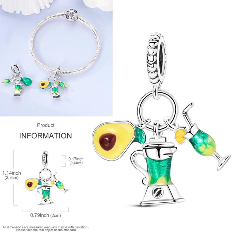 Neuer 925er Silber Kaktus Kleeblatt Anhänger Frühlingsgrüne Serie Perlenanhänger Für Original Perlenarmband DIY Schmuck