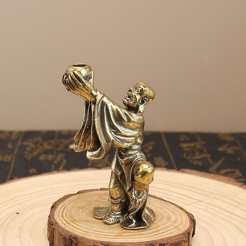 Eighteen Arhats Miniature Retro Mini Buddha Decoration Study Office Home Decoration Brass Statue Crafts