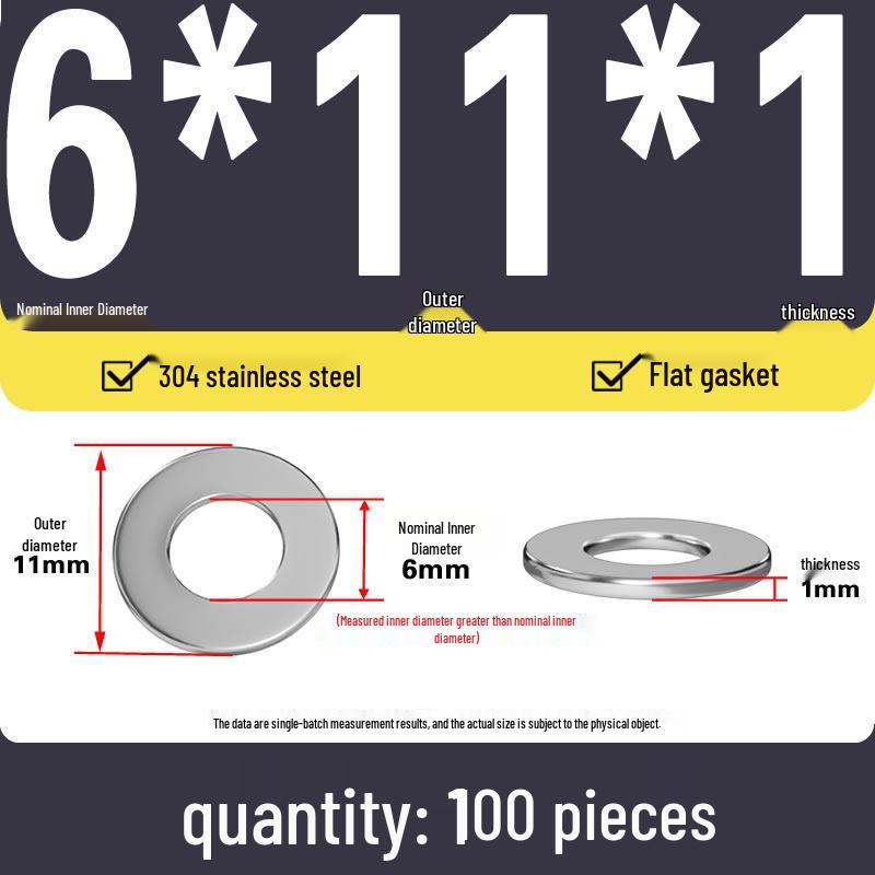 Plochá podložka z nerezové oceli 304 pro nastavení vůle hřídele (0,1/0,2/0,3 mm)