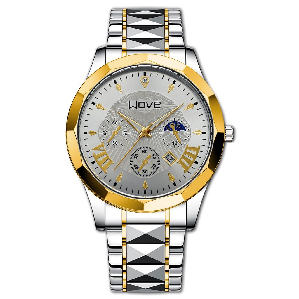 Luminous Calendar Men'S Hand, Fashion Business Quartz Watch, Non-Mechanical Watch Couple Watch