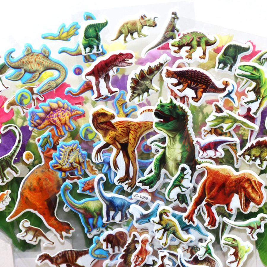 6/12/24pcs Self-adhesive Sticker Realistic Dinosaur Theme DIY Handicrafts Supplies for Journal & Phone Case & Suitcase Decor XJM