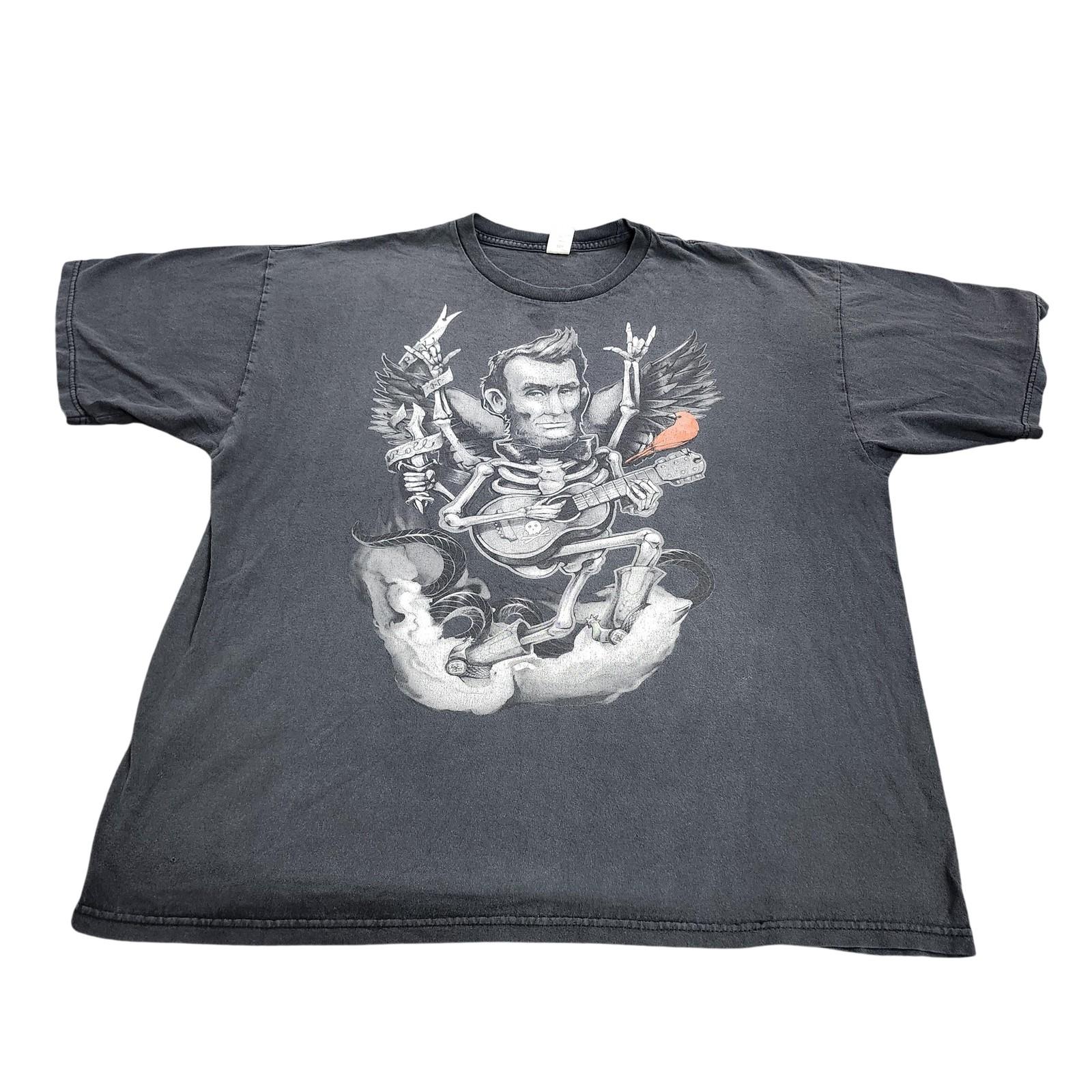 TeeFury Shirt Mens XL Black Skeleton Guitar Graphic Tee Music Preshrunk Unisex T-Shirt S