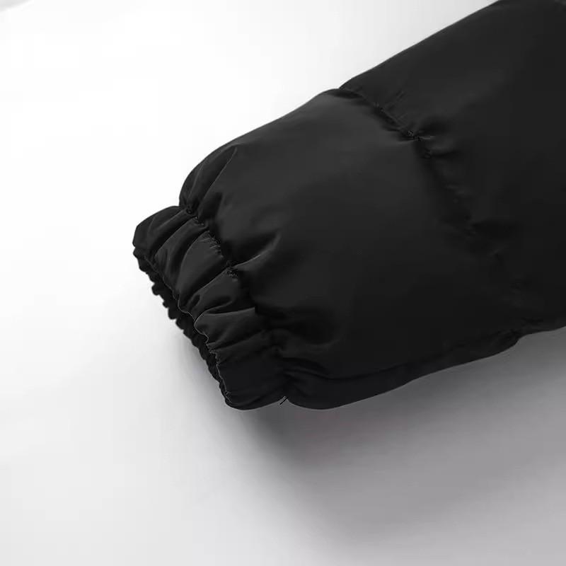 Unisex Winter Hooded Puffer Jacket With Embroidered Casual Oversized Down Coat Teens Adults