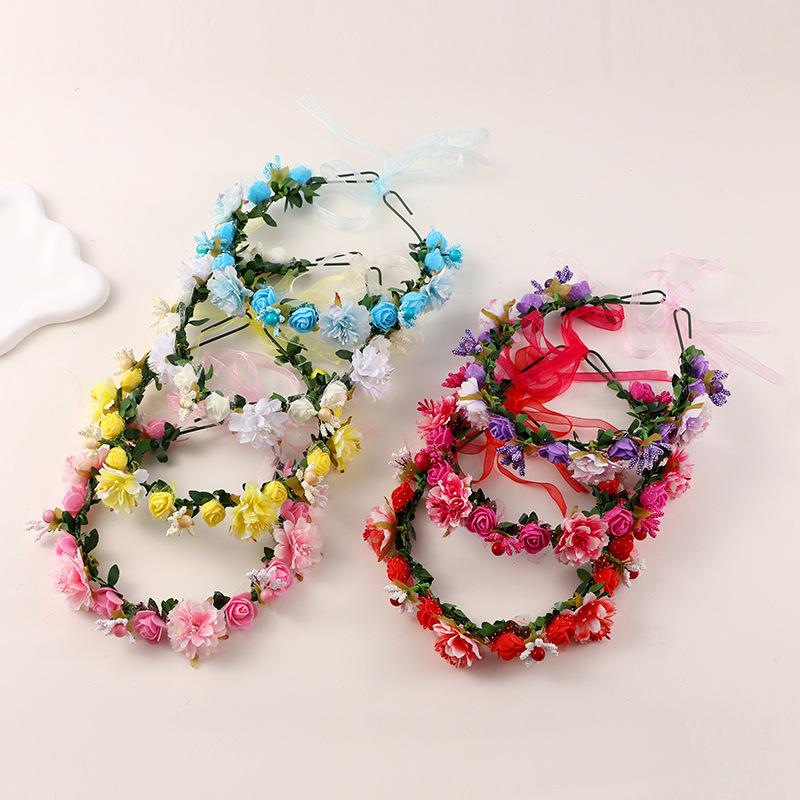 1Pcs for Wedding Bride Party Decoration Floral Wreath Hairband Hair Styling Bridal Flower Crown Headpiece DIY Hair Accessory