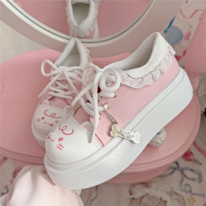 

[Новинка] Lolita House Department Милые Мягкие Моэ Поттер Колледж Одинарная Обувь Женская Оригинальная Лолита Студенческие Холщовые Туфли 40 розовый