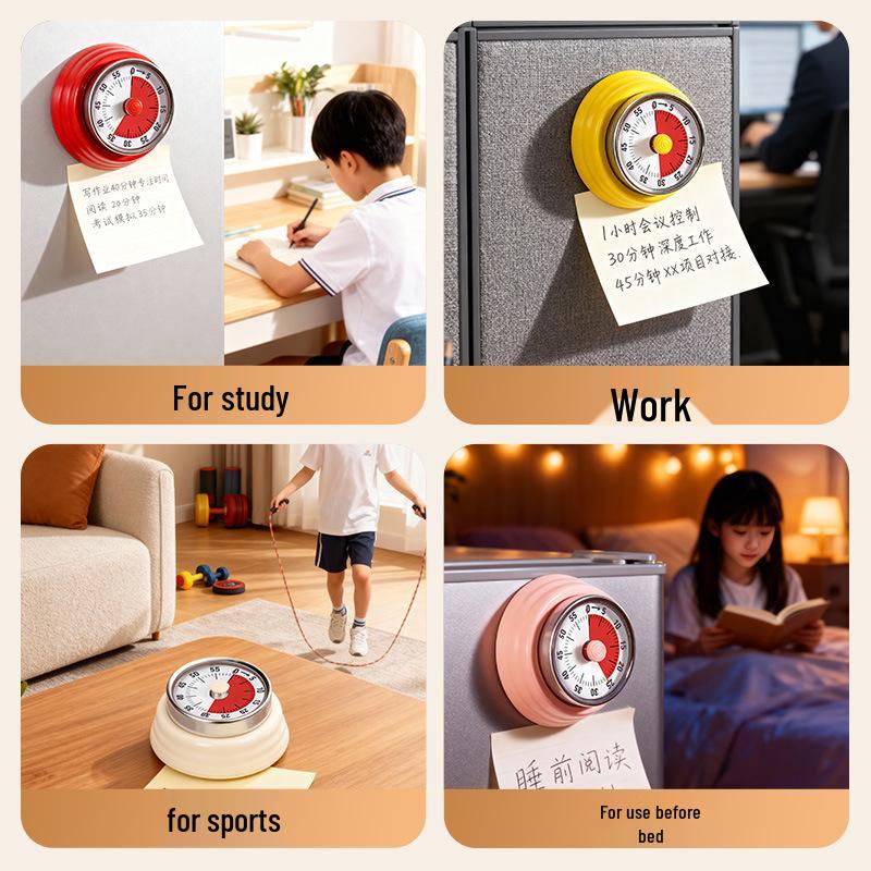 Magnetic Kitchen Timer: Mechanical Cooking & Time Management Alarm Clock