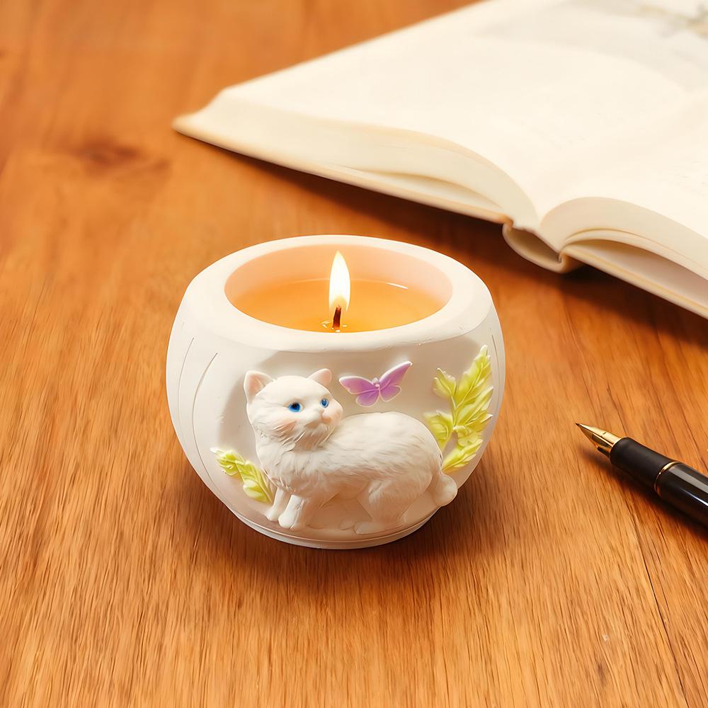 Silicone Mold for DIY Cat-Embossed Succulent Planters