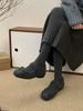 Height-increasing Mary Jane fluffy shoes for women in winter, new fashionable gray woolen single shoes for women, thick-soled velvet cotton shoes f