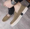 Menn Loafers Sko Sommersko Mann Ny Mote Canvas Fottøy Myk Flat Komfortabel Flokk Semsket Skinn Menn Casual Vulkanisert Sko