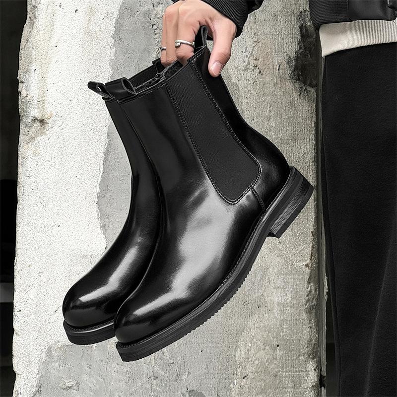 

Ботинки Martin мужские на молнии британские кожаные туфли мужские высокие черные ботинки челси 14648-J 38 чёрный