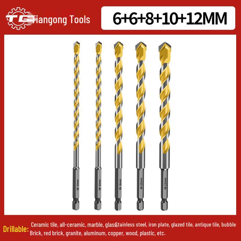 Tiangong Hex Shank Triangle Drill Bit for Concrete, Cement, and Brick Walls