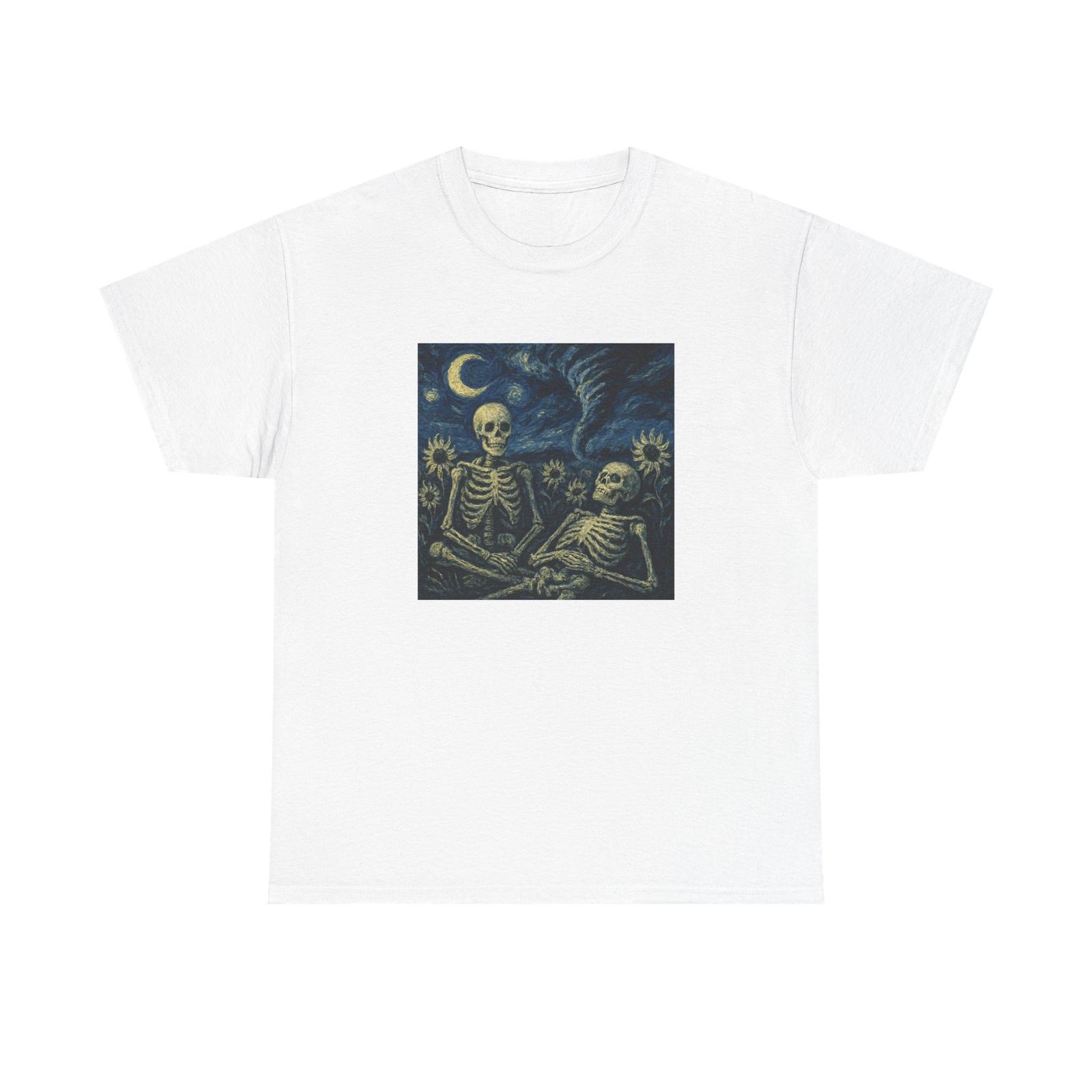 Unisex Adult T Shirt Starry Night of the Dead Skeletons S разноцветный