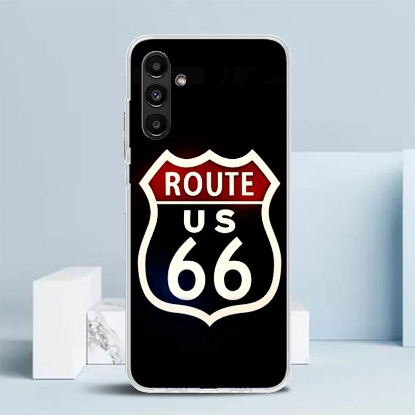 America Route 66 Cover for Samsung Galaxy A17 A37 A57 A16 A26 A36 A56 A15 A14 A55 Phone Case A13 A53 A25 A35 A24 A34 A23 A33 Gal