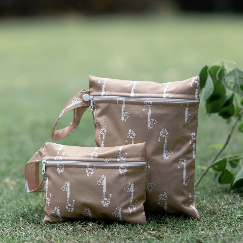 2pcs/Set Waterproof And Reusable Wet Dry Bags For Diapers Travel Beach Pool Daycare Baby Items Yoga Gym Bag For Swimsuit