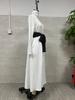 2025 Women's High Neck Long Sleeve Midi Dress with Color Block Belt