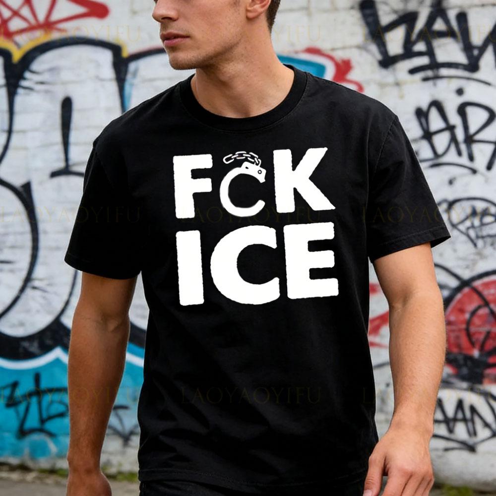 

Abolish Ice Shirt Fck Ice T-shirt Anti Ice Tshirt No Human Is Illegal Political Activity Streetwear Men Women Unisex Cotton T... S