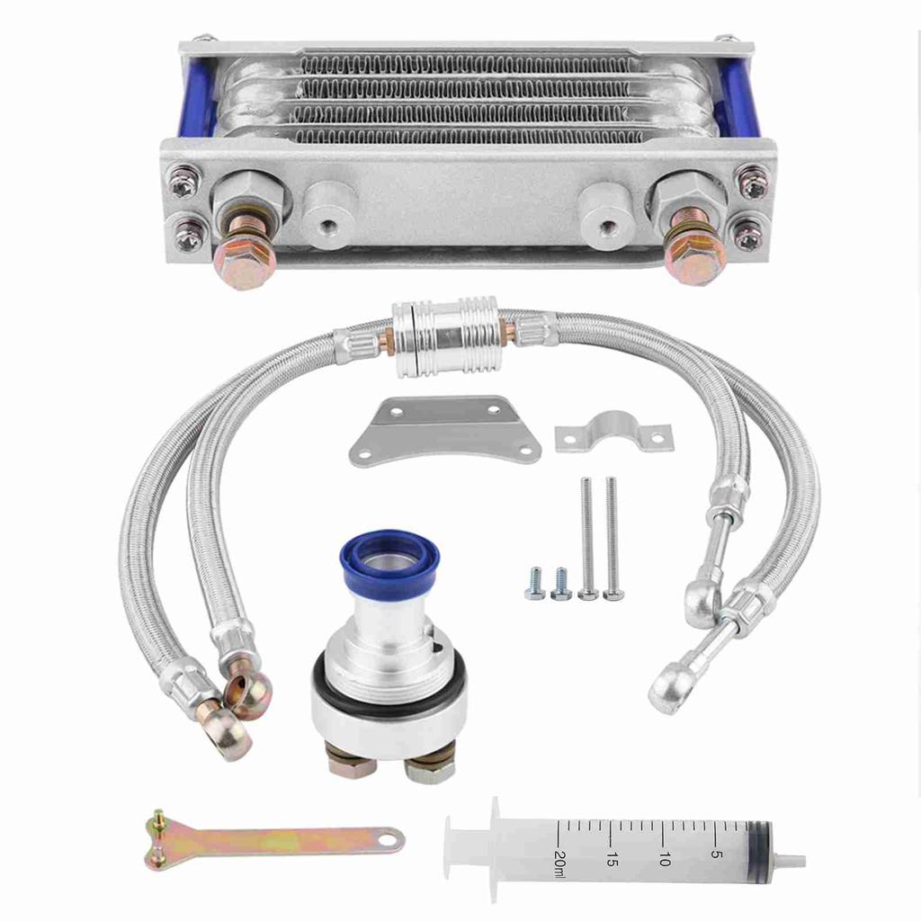Engine Oil Cooler Oil Cooling System Kit for CB CG 100 ‑250 65ml Black