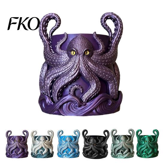 Decorative Flowerpot for Garden 3D Printed Octopus Planter with Tray, Creative Succulents Flower Pot, Weather-Resistant Crack-resistant Plant