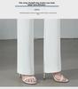 Women's Summer High-Waist White Ice Silk Straight Pants