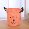 Cotton Linen Waterproof Round Laundry Hamper - Foldable Dirty Clothes Basket Storage Bag