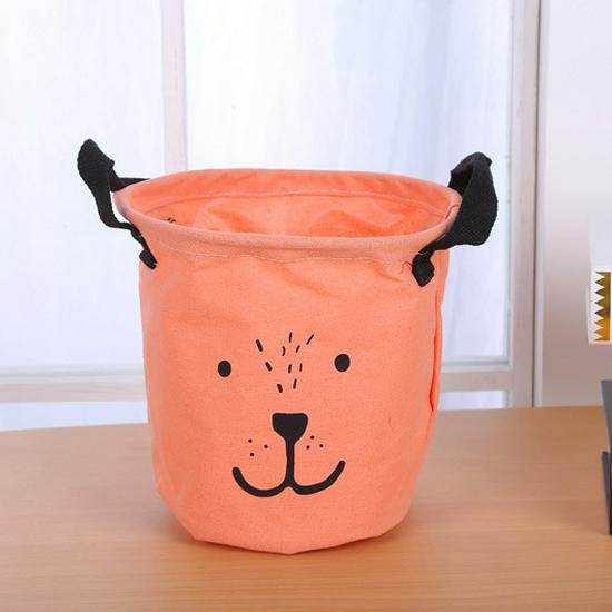 Cotton Linen Waterproof Round Laundry Hamper - Foldable Dirty Clothes Basket Storage Bag