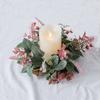 Christmas Candlestick Wreath Decoration Fake Flower Garland Candle Holder Wreath Wedding Party New Year Home Decor Xmas Ornament