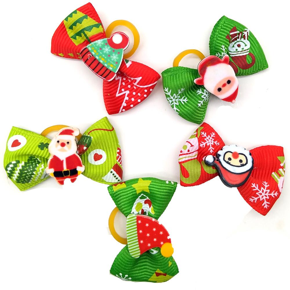 10/20/50 Piezas Lazos Navideños para Mascotas Accesorios para el Pelo de Perro Lazos para Perros para Fiesta Navideña Lazos para el Pelo para Perro Lazos de Aseo para Perro Pequeño Suministros para Mascotas