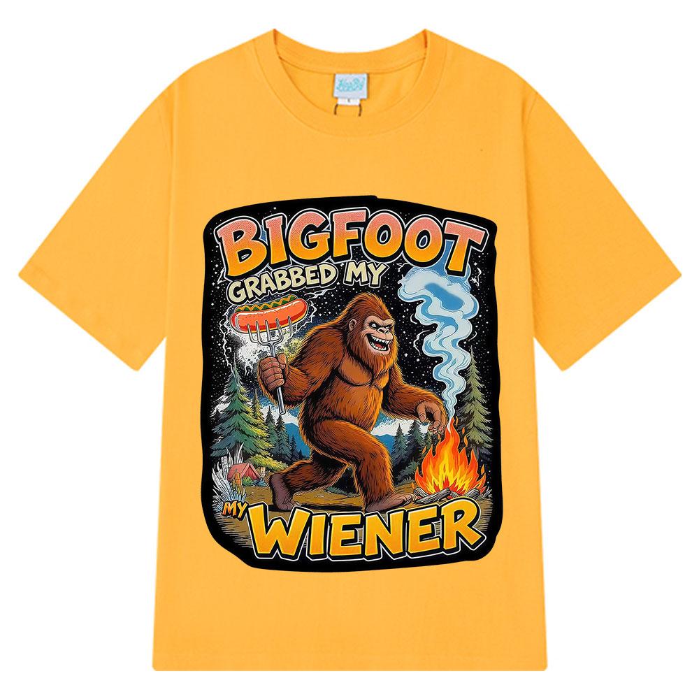 Bigfoot Hat Mein Würstchen Gegriffen Lustiges Meme T-Shirt Herren Damen Vintage T-Shirts Sommer Baumwolle Mode Hip-hop Lässige T-Shirts Streetwear