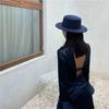 Autumn and Winter British Woolen Hat Men's Fashion Trendy Casual Versatile Stage Hat Men's Performance Flat Top Hat Women