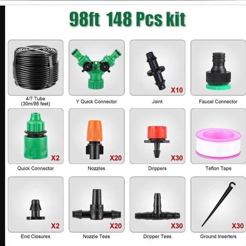148/180/200PCS Garden Automatic Drip Irrigation Watering System Kit No Waste Water for Greenhouse Seedling Growing