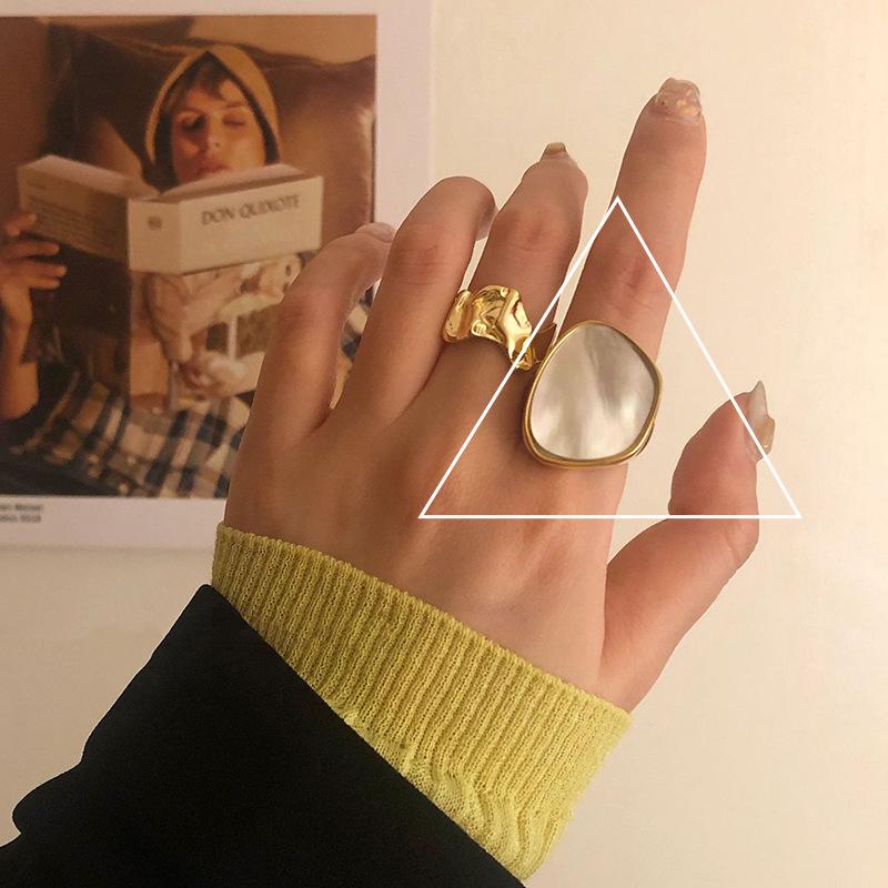 French Vintage Red Oval Women's 925 Silver-Plated Adjustable Ring - Korean Style Influencer Chic