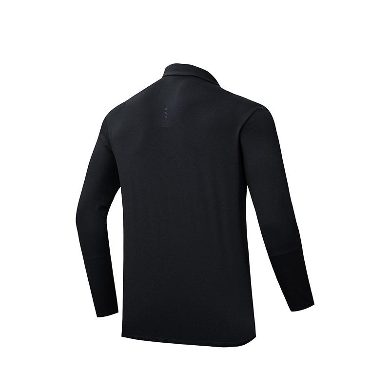 Anta Training Series Solid Color Comfortable Casual Long Sleeve T-Shirt Men Tops Black 952437406-3