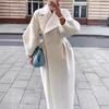 Retro European & American Lantern Sleeve Wool Coat with Large Lapel for Autumn and Winter