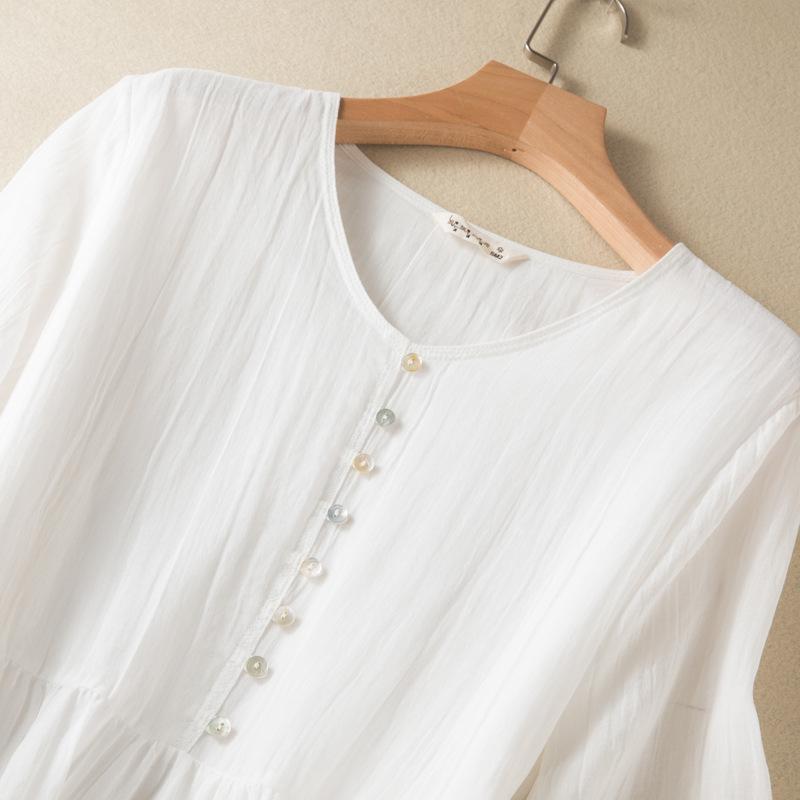 Women White Beach Dress Solid Summer A Line Half Sleeve Shirt Dress Casual Loose Pocket Sundress Holiday Baggy Long Robe