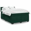 Exclusive House - Slatted Bed Base and Mattress Dark Green 140x190cm Velvet