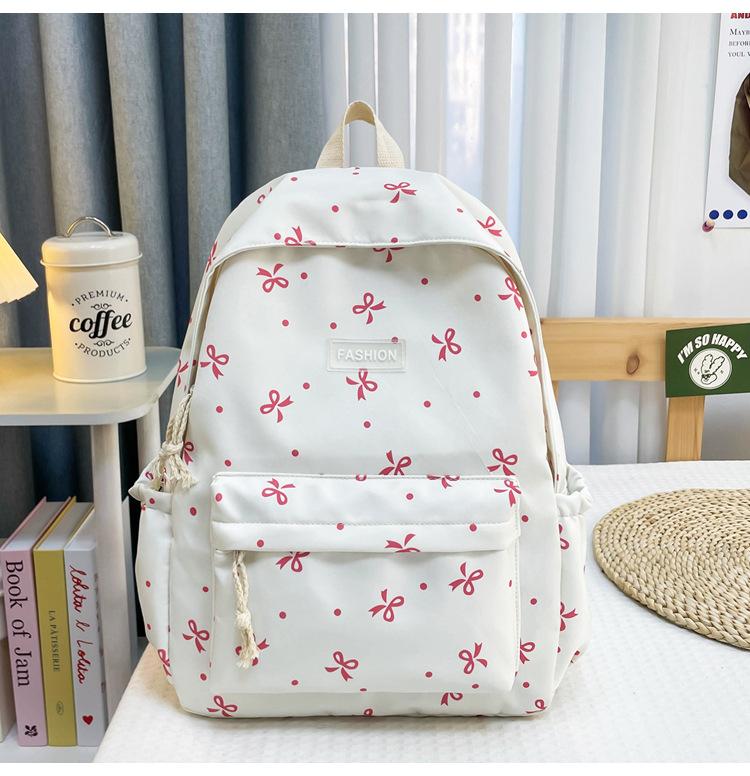 Student Schoolbag Large Capacity Backpack Student Class Schoolbag Backpack Bow Travel Campus Wind Backpack